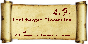 Lozinberger Florentina névjegykártya